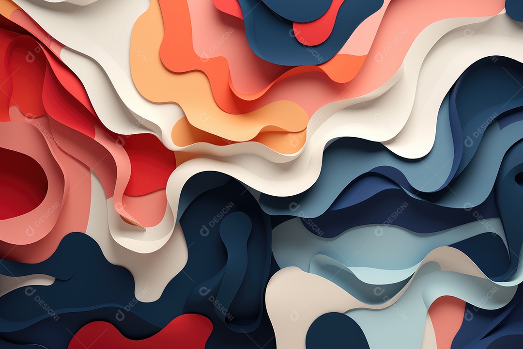 Estilo de arte em papel abstrato 3D design