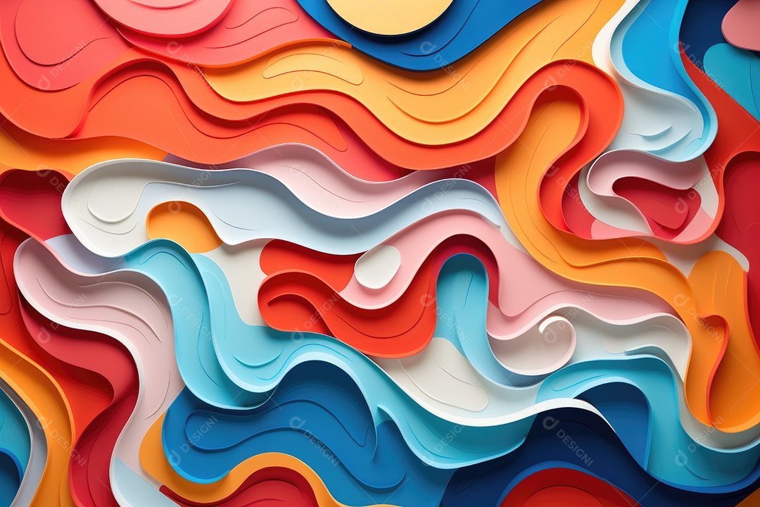 Estilo de arte em papel abstrato 3D design