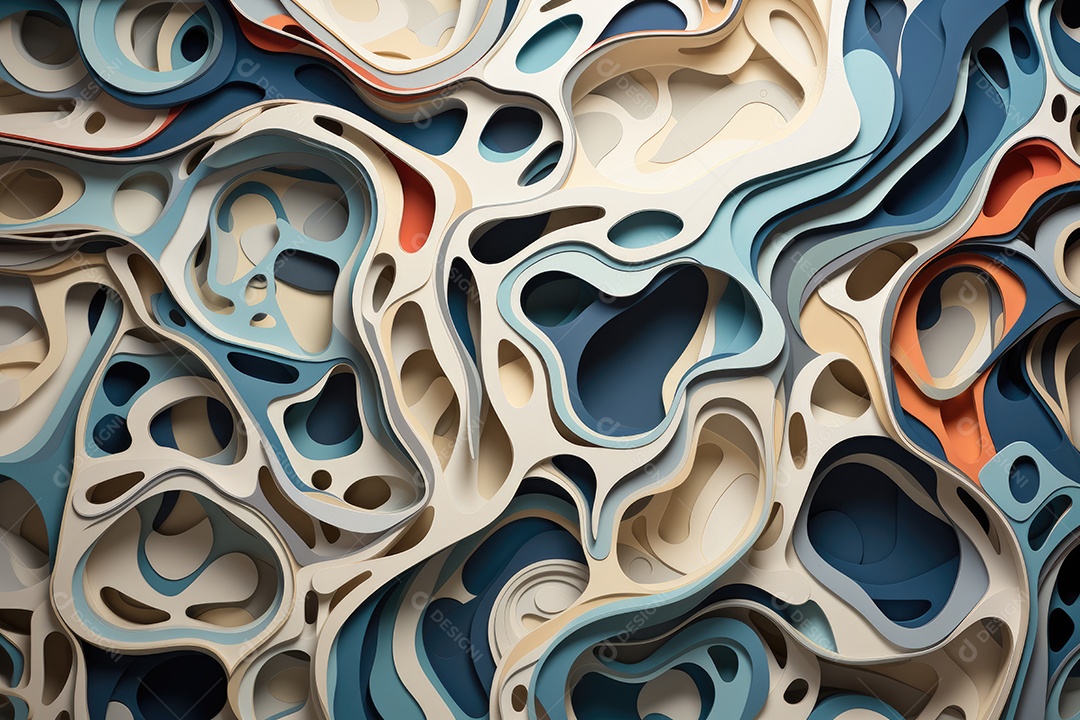 Estilo de arte em papel abstrato 3D design