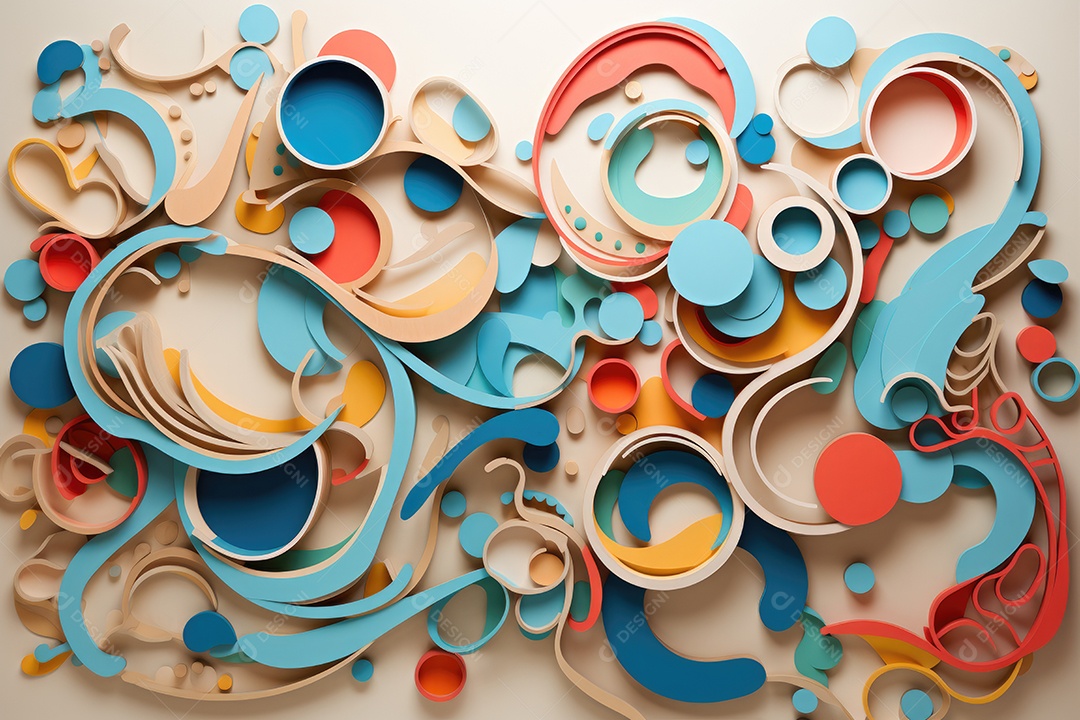 Estilo de arte em papel abstrato 3D design