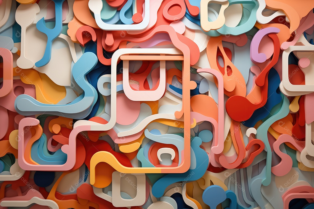 Estilo de arte em papel abstrato 3D design