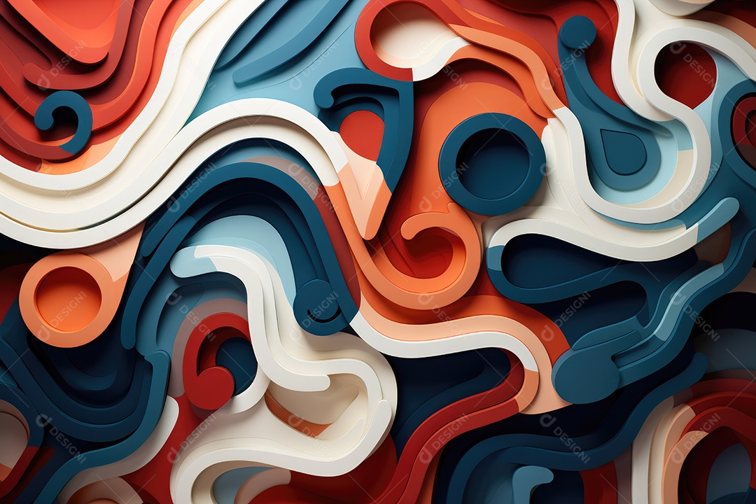 Estilo de arte em papel abstrato 3D design