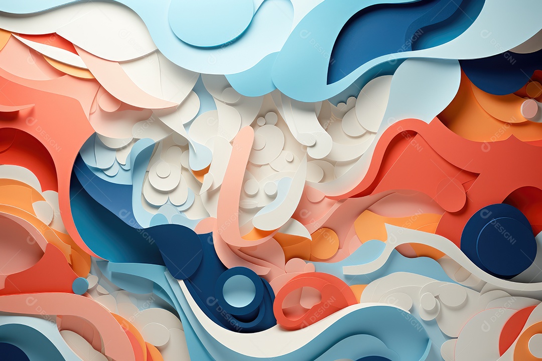 Estilo de arte em papel abstrato 3D design