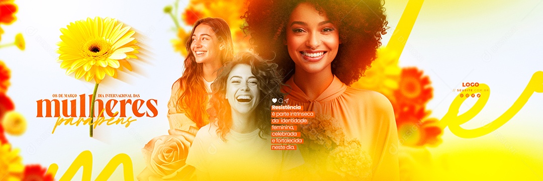 Carrossel Dia Internacional das Mulheres 8 de Março Resistência Social Media PSD Editável
