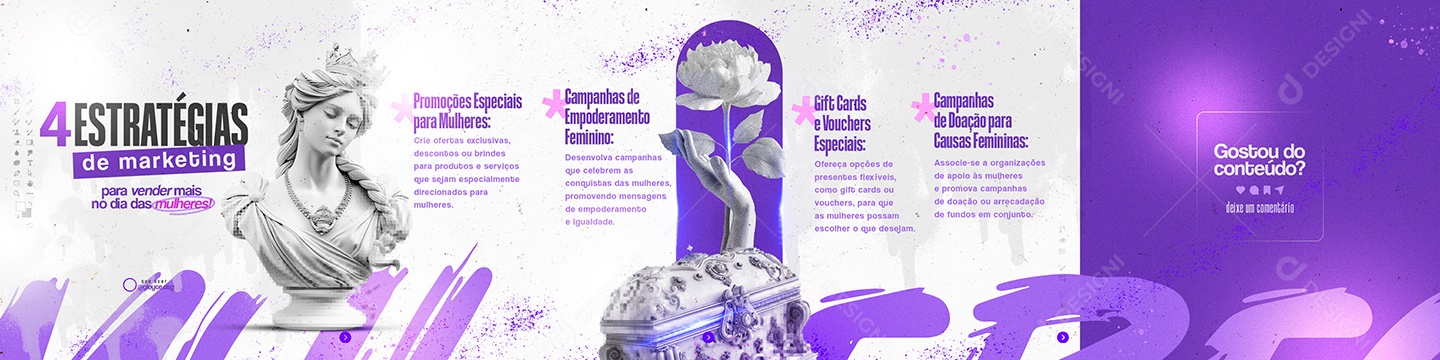 Carrosssel Quatro Estratégia Marketing para Vender mais Social Media PSD Editável