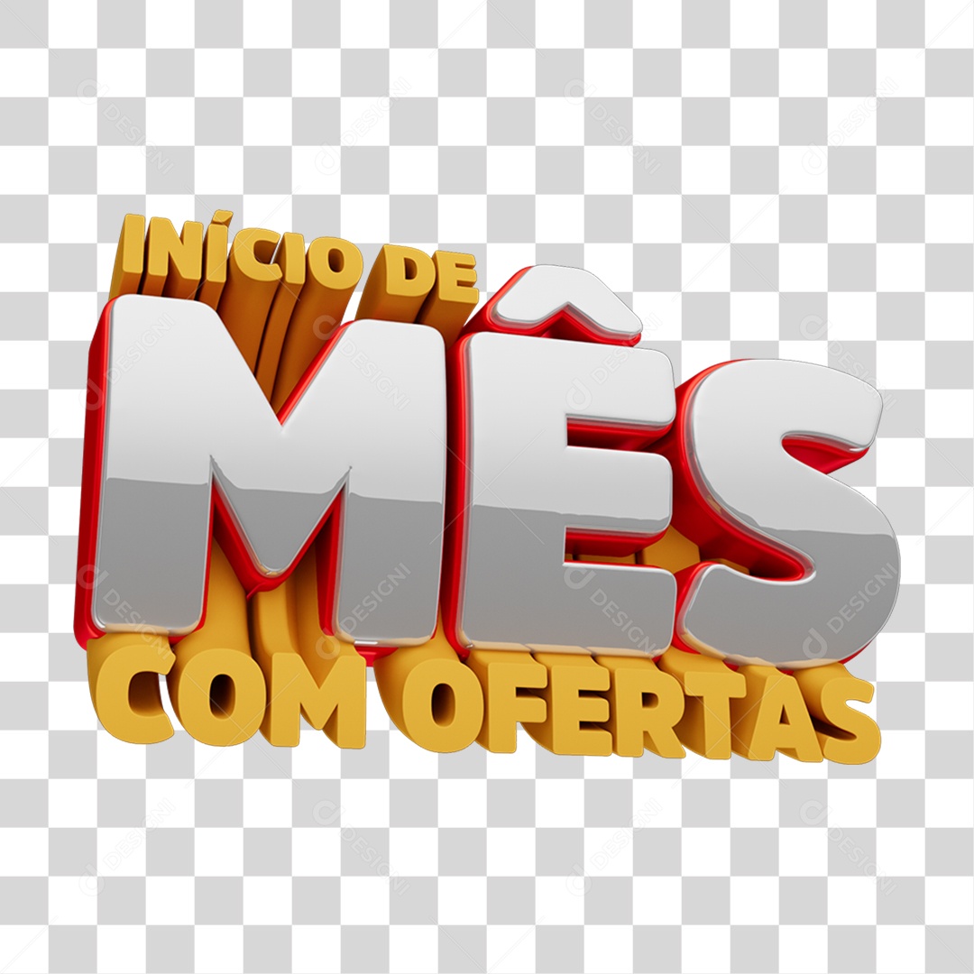 Selo 3D Inicio de Mês com Ofertas PNG Transparente