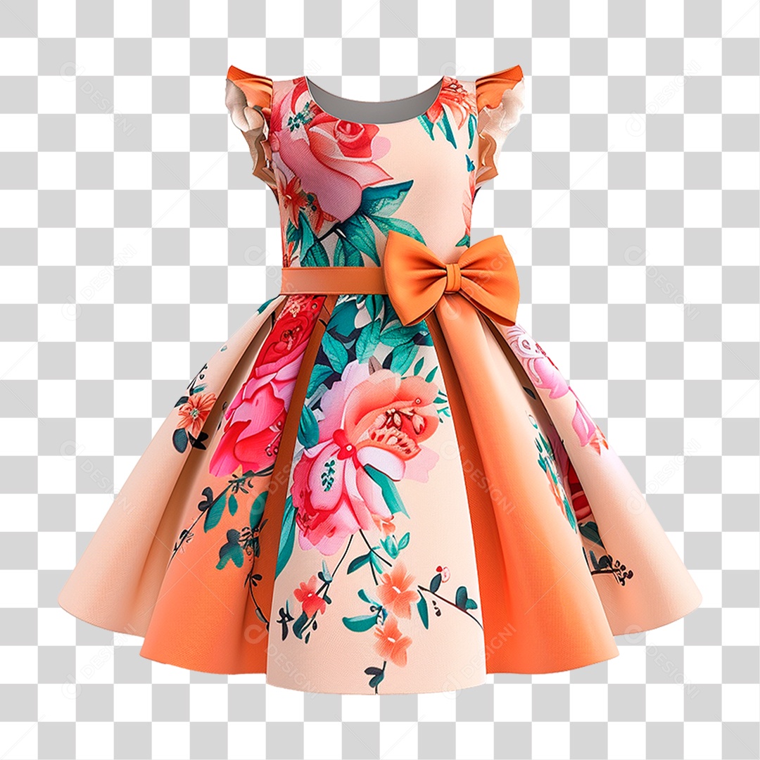 Vestido Infantil PNG Transparente