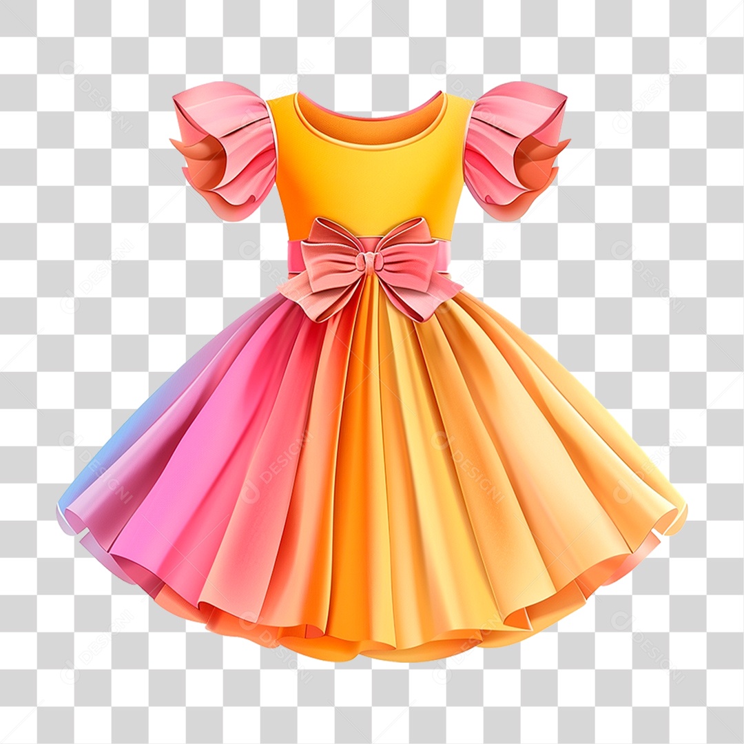 Vestido Infantil PNG Transparente