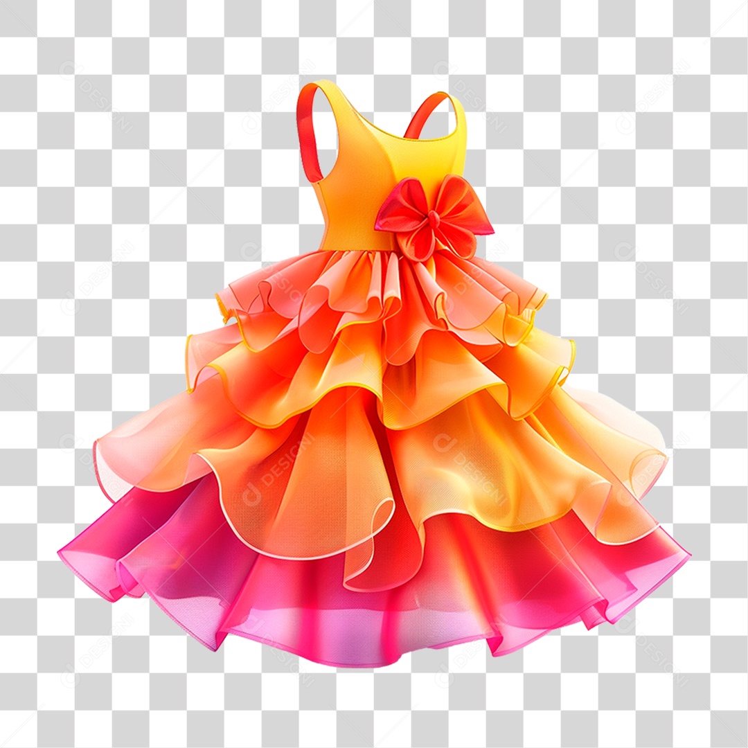 Vestido Infantil PNG Transparente