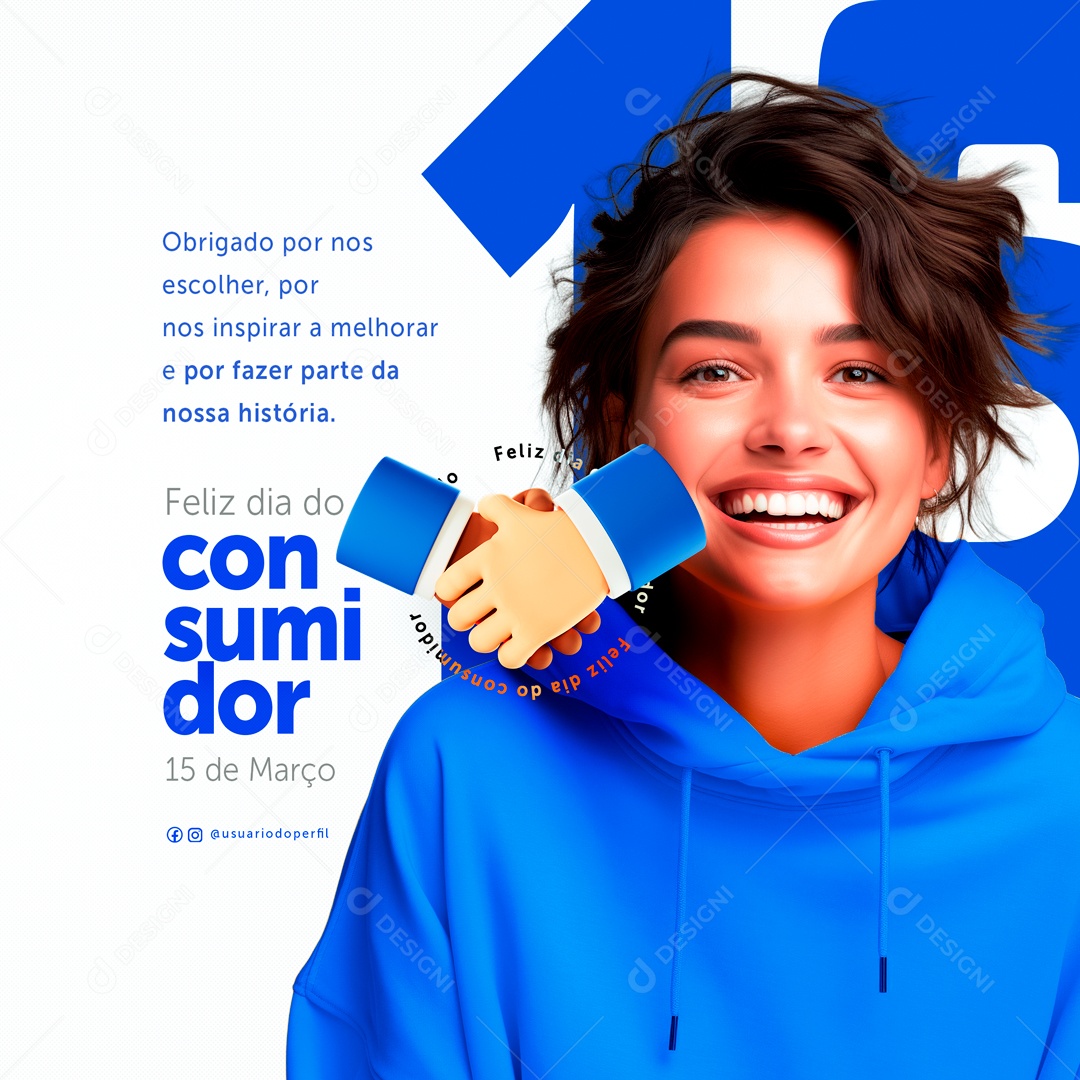 Dia Do Consumidor 15 de Março Obrigado Social Media PSD Editável