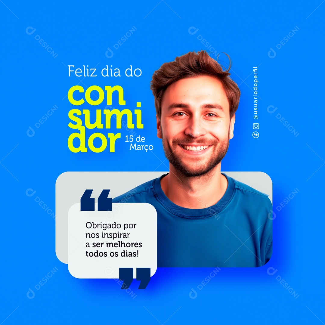 Dia Do Consumidor 15 de Março Obrigada por nos Inspirar a ser Melhores Social Media PSD Editável