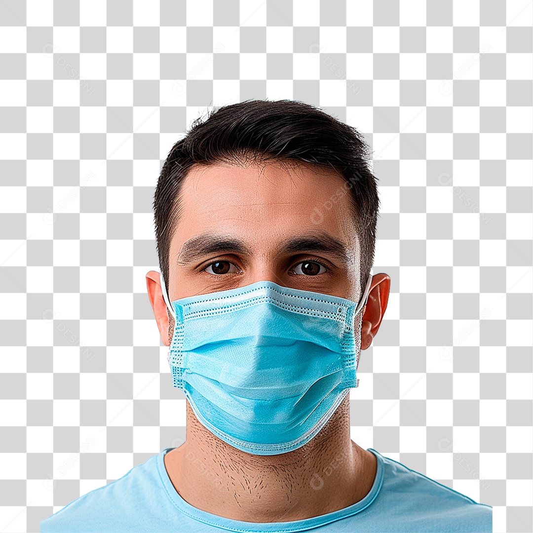 Homem Usando Mascara PNG Transparente