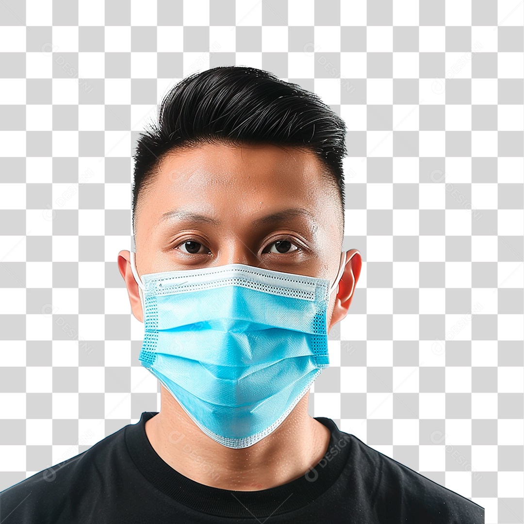 Homem Usando Mascara PNG Transparente