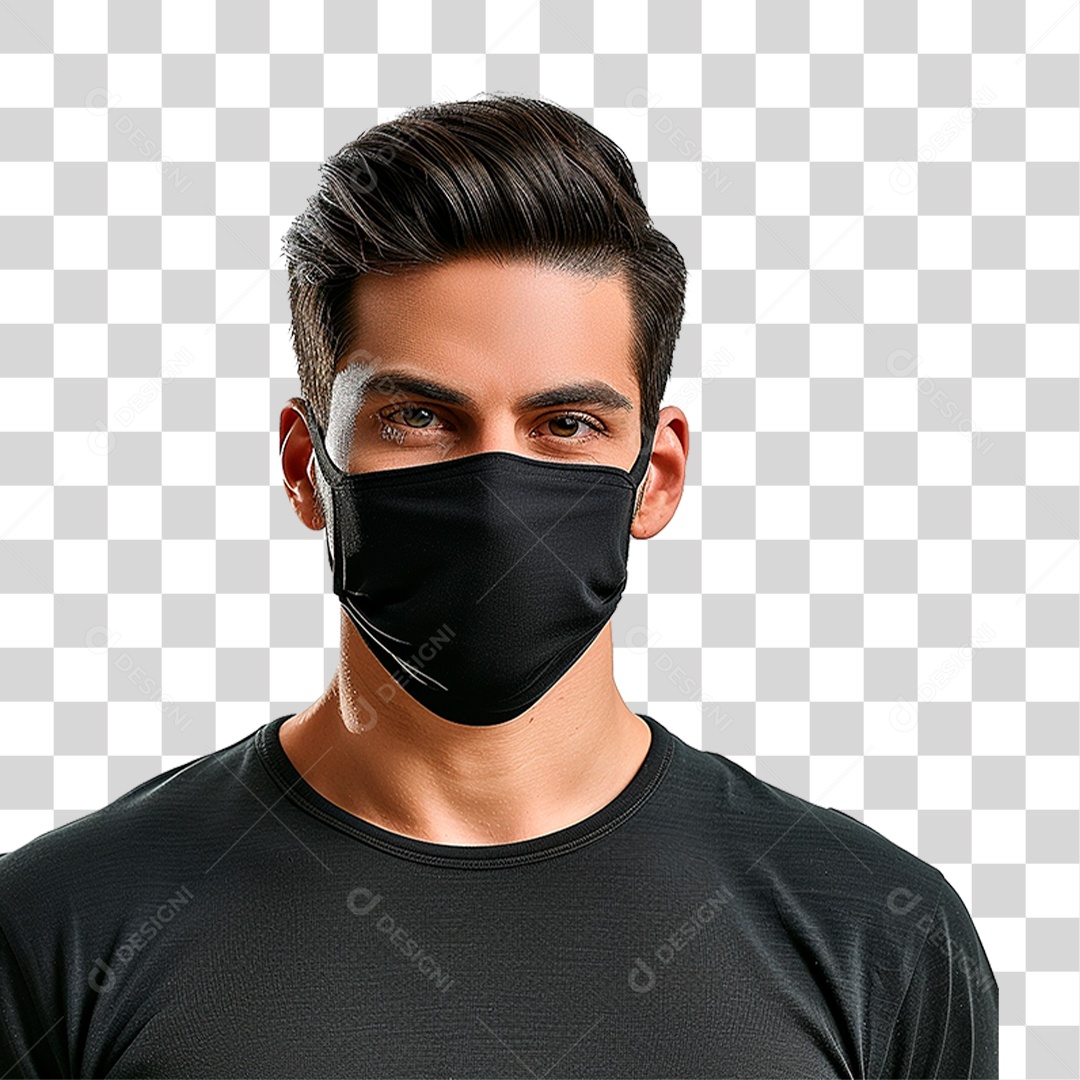 Homem Usando Mascara Médica PNG Transparente