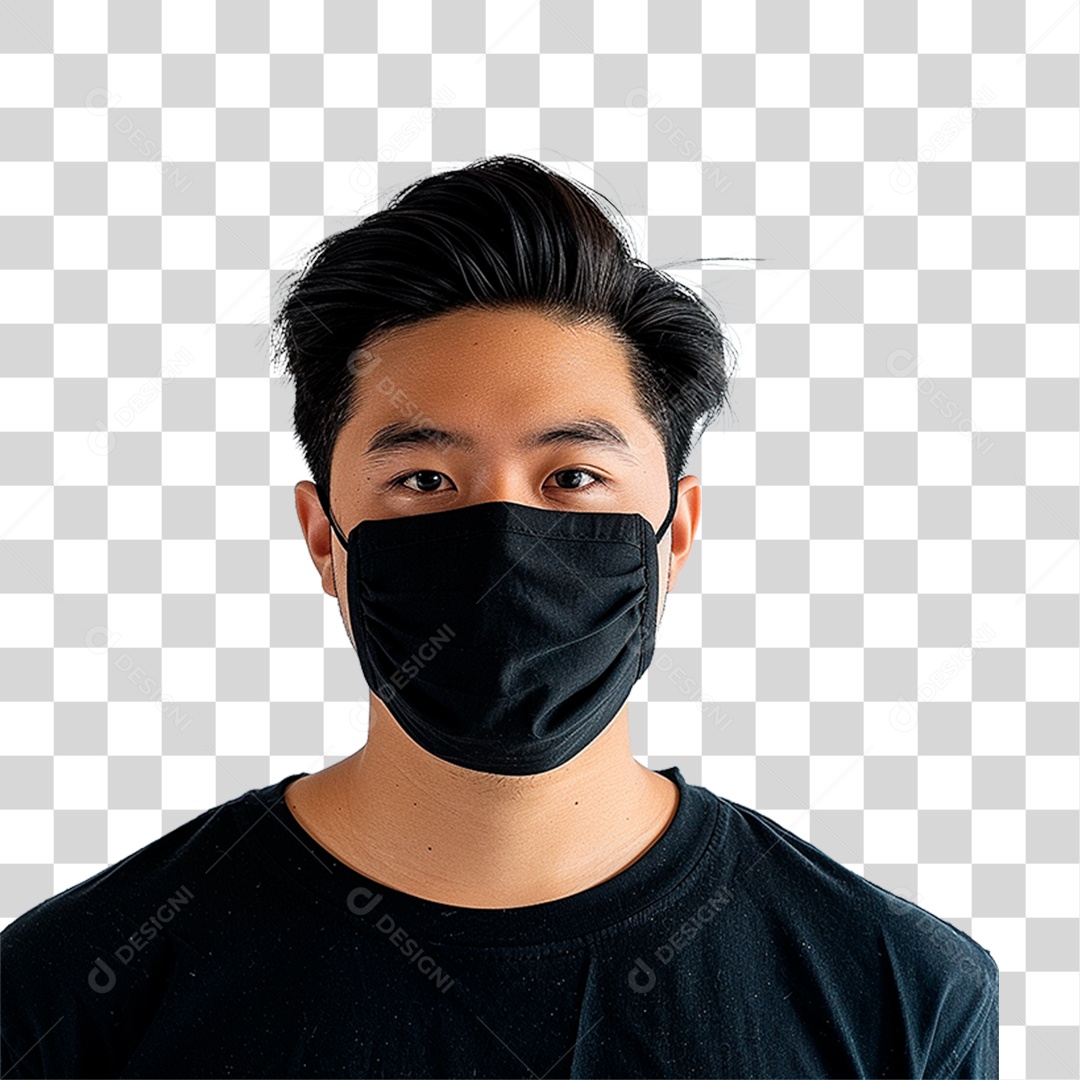 Homem Usando Mascara Médica PNG Transparente