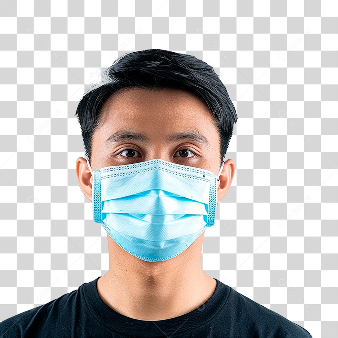 Homem Usando Mascara Médica PNG Transparente