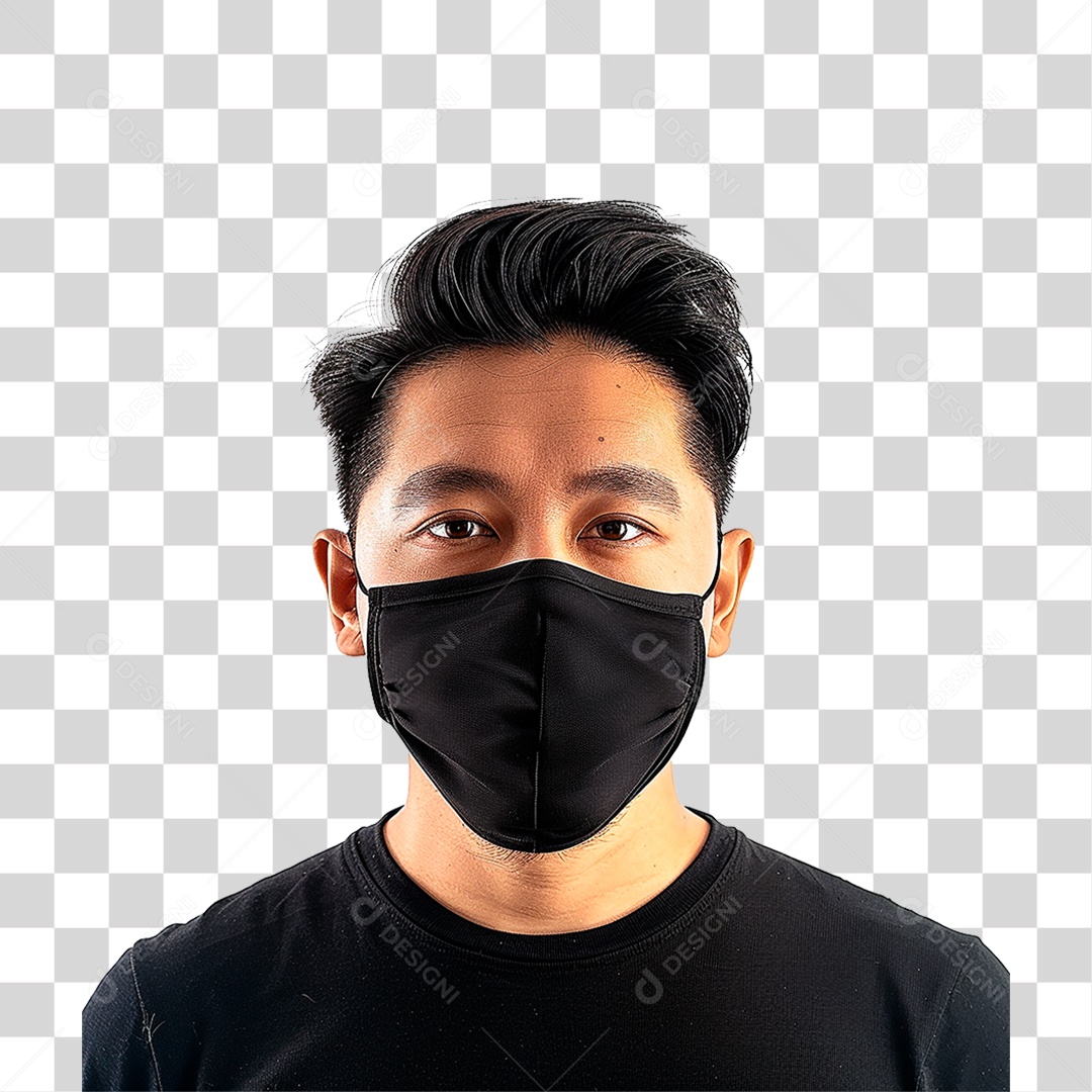 Homem Usando Mascara PNG Transparente