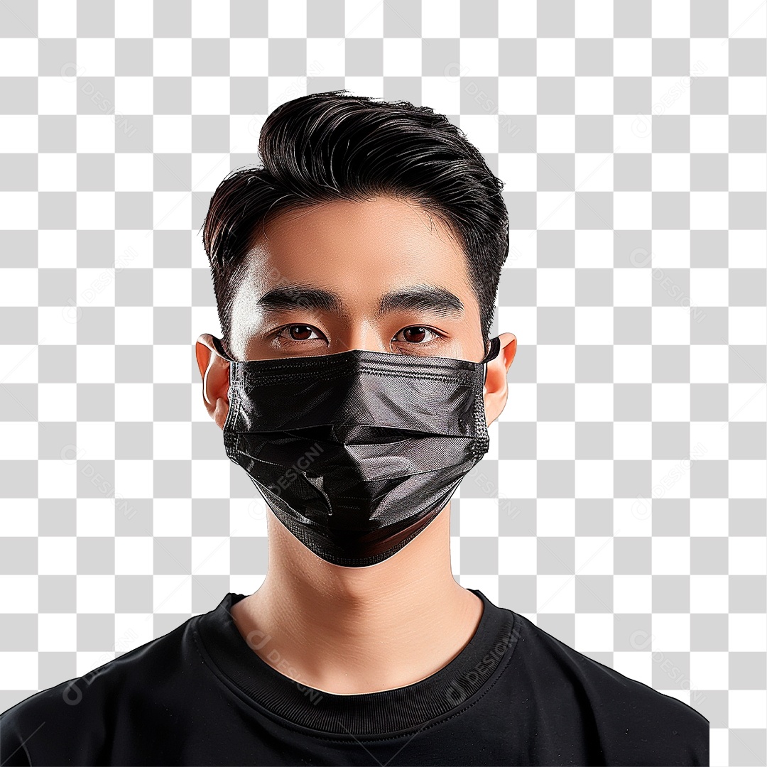 Homem Usando Mascara PNG Transparente