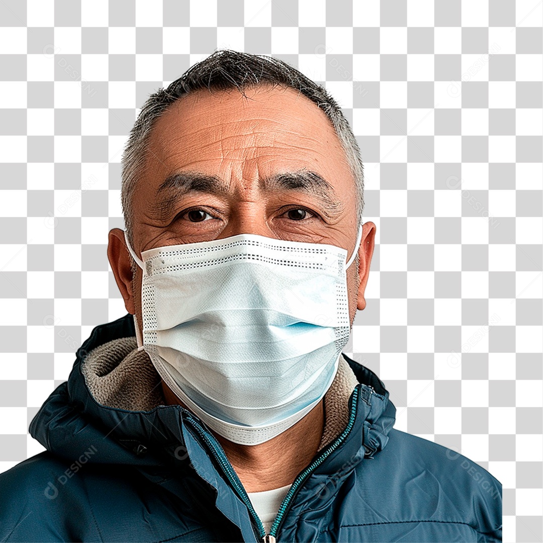 Homem Usando Mascara PNG Transparente
