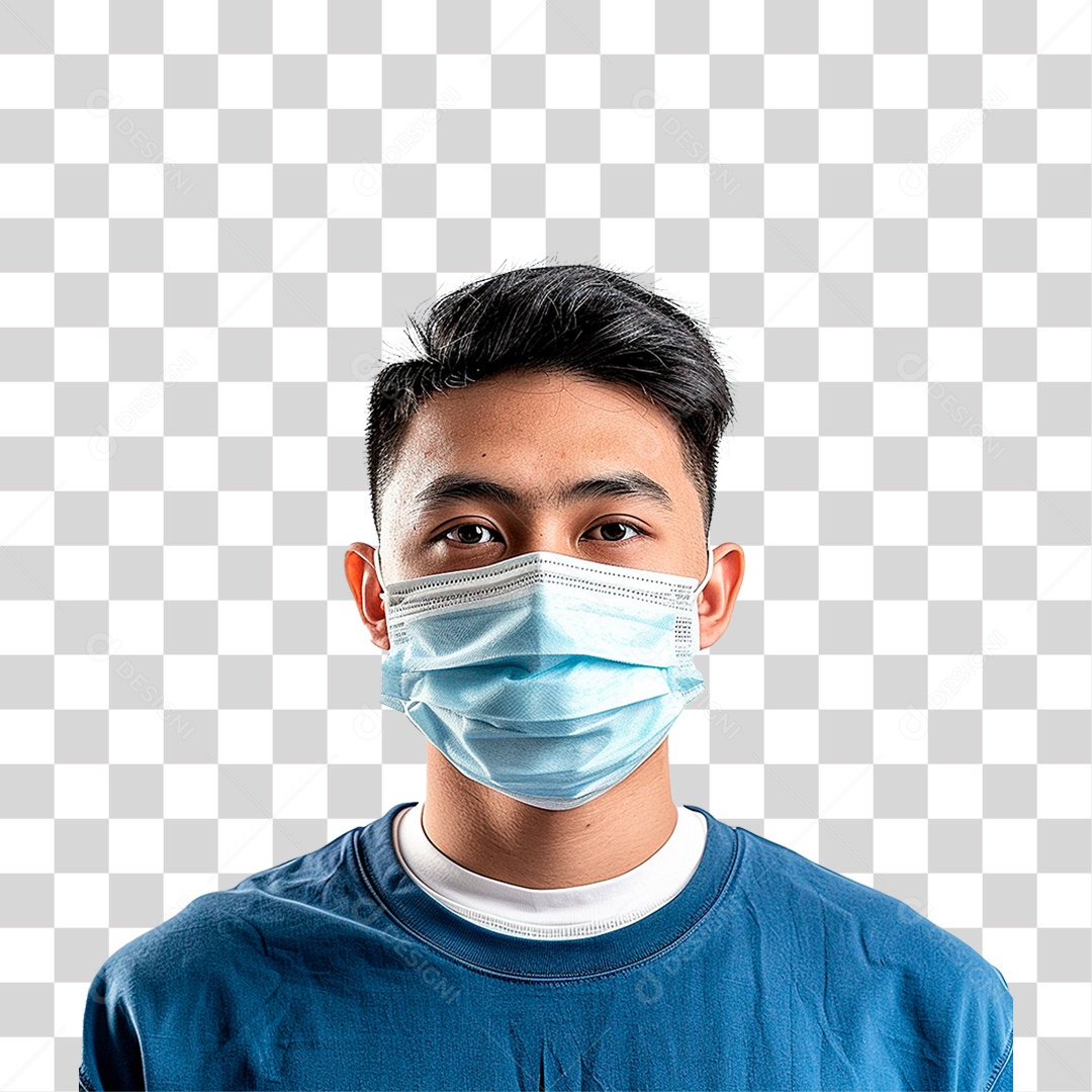 Homem Usando Mascara PNG Transparente