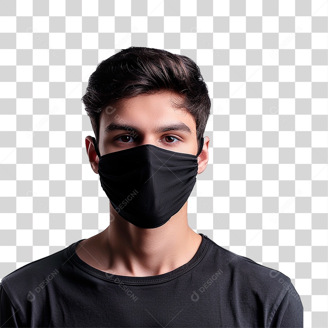 Homem Usando Mascara PNG Transparente