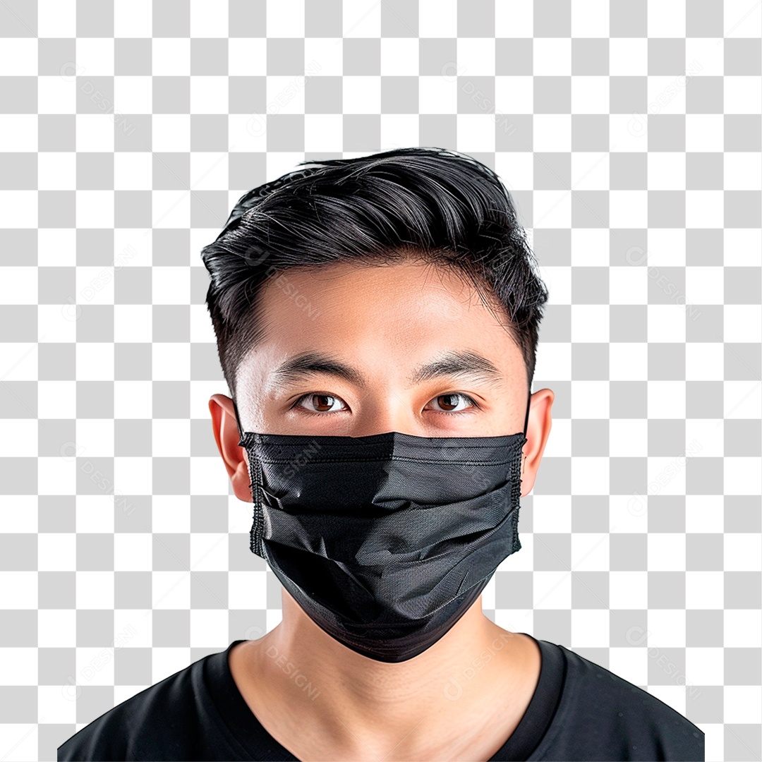 Homem Usando Mascara PNG Transparente