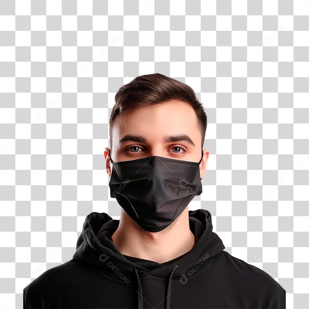 Homem Usando Mascara Médica PNG Transparente