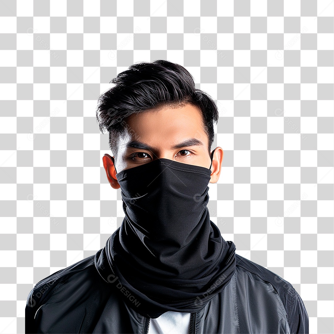 Homem com Mascara PNG Transparente