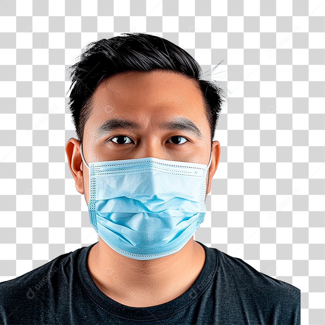 Homem Usando Mascara PNG Transparente