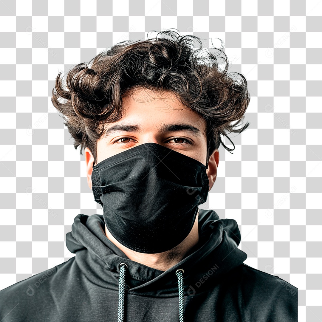 Homem Usando Mascara PNG Transparente