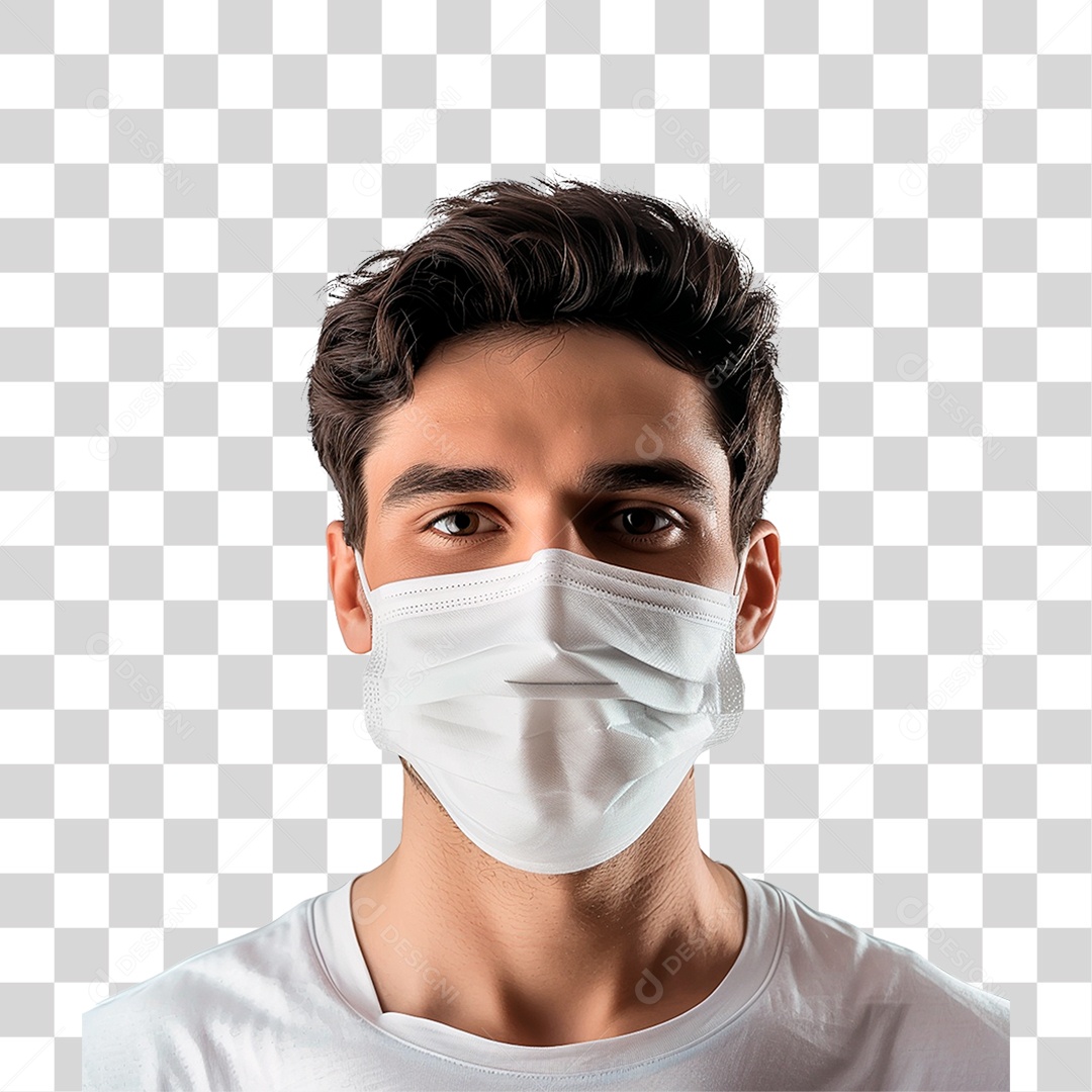 Homem Usando Mascara PNG Transparente