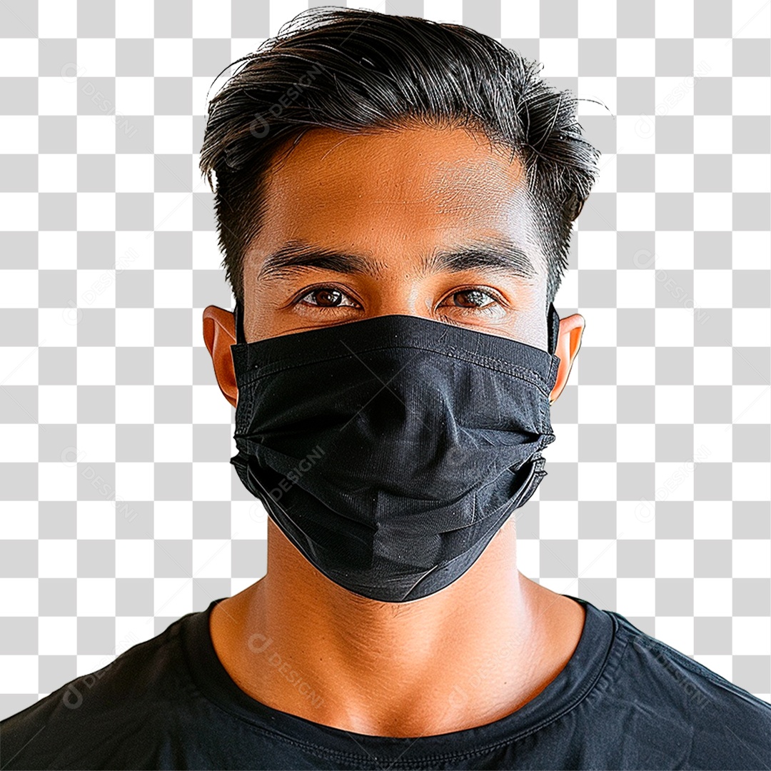 Homem Usando Mascara PNG Transparente