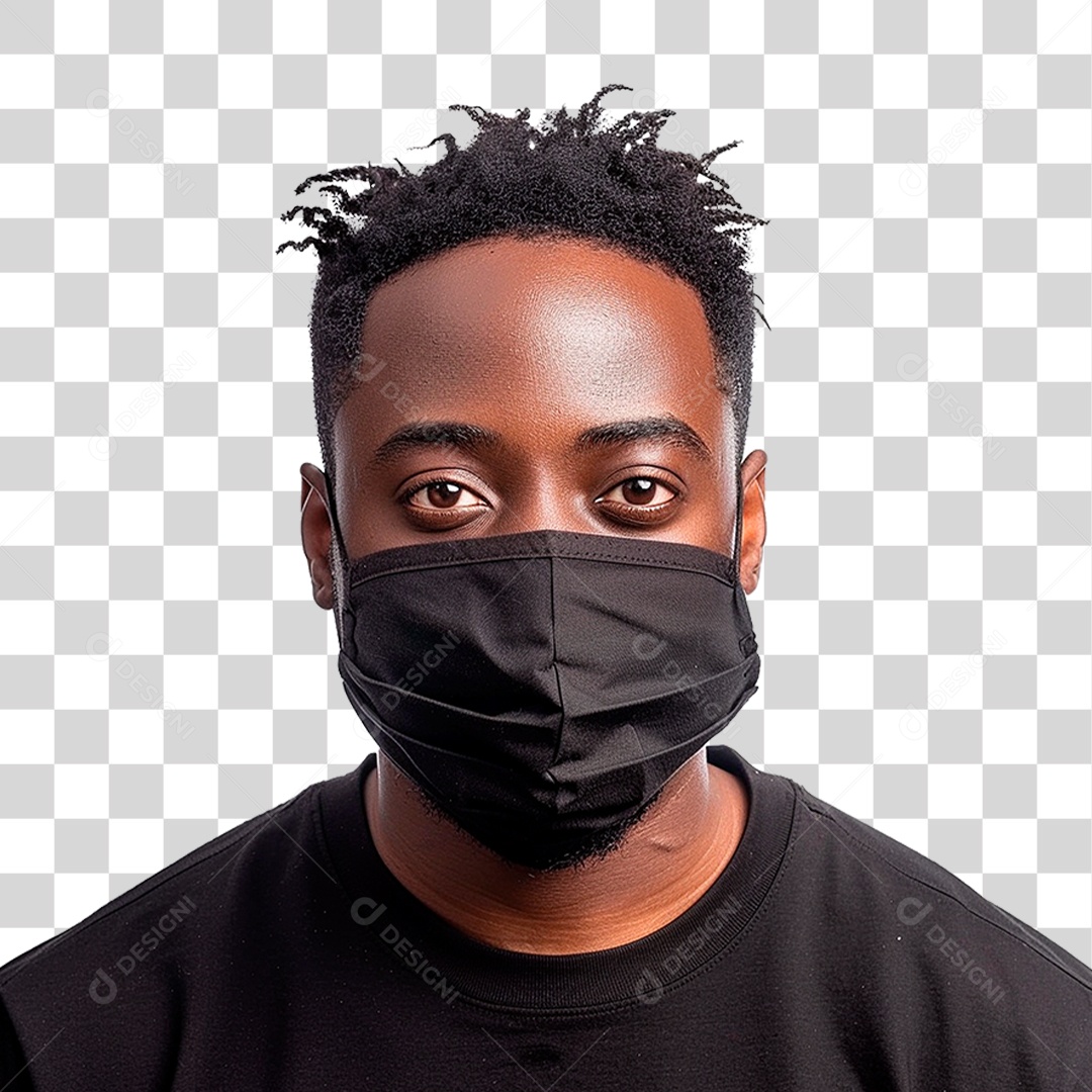Homem Usando Mascara PNG Transparente