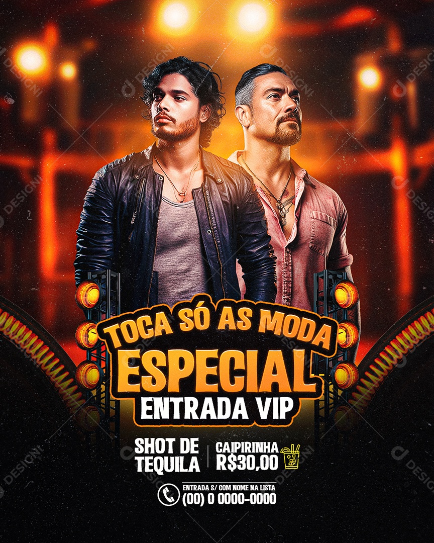 Flyer Toca só as Moda Especial Entrada Vip Social Media PSD Editável