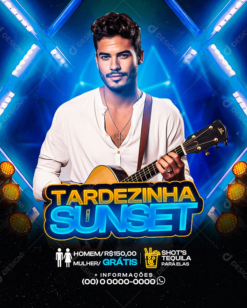 Flyer Tardezinha Sunset Social Media PSD Editável