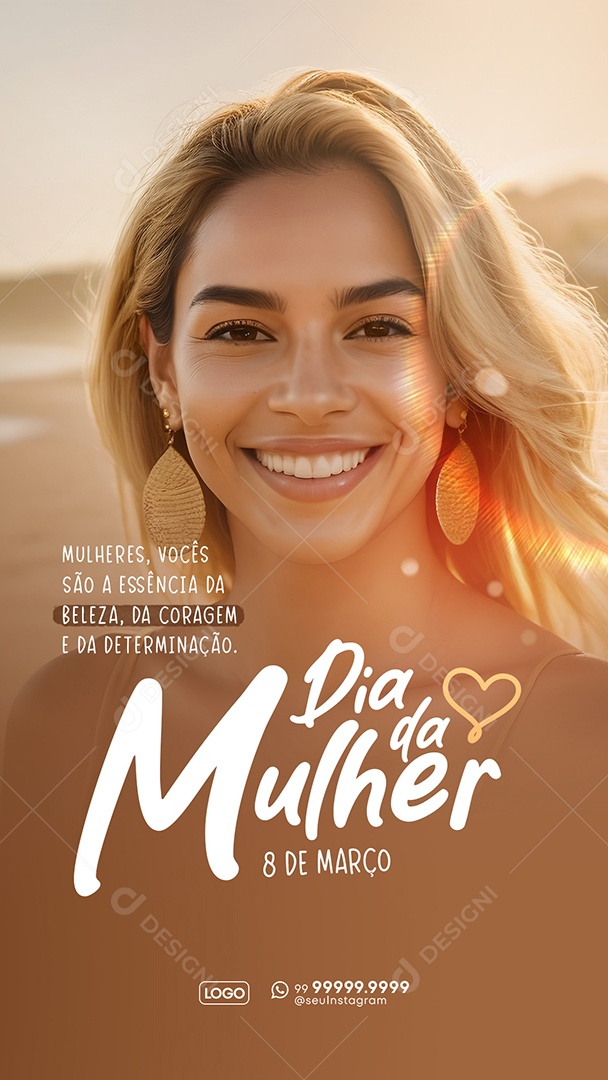 Story Dia Internacional das Mulheres 8 de Março Vocês são a Essência da Beleza Social Media PSD Editável