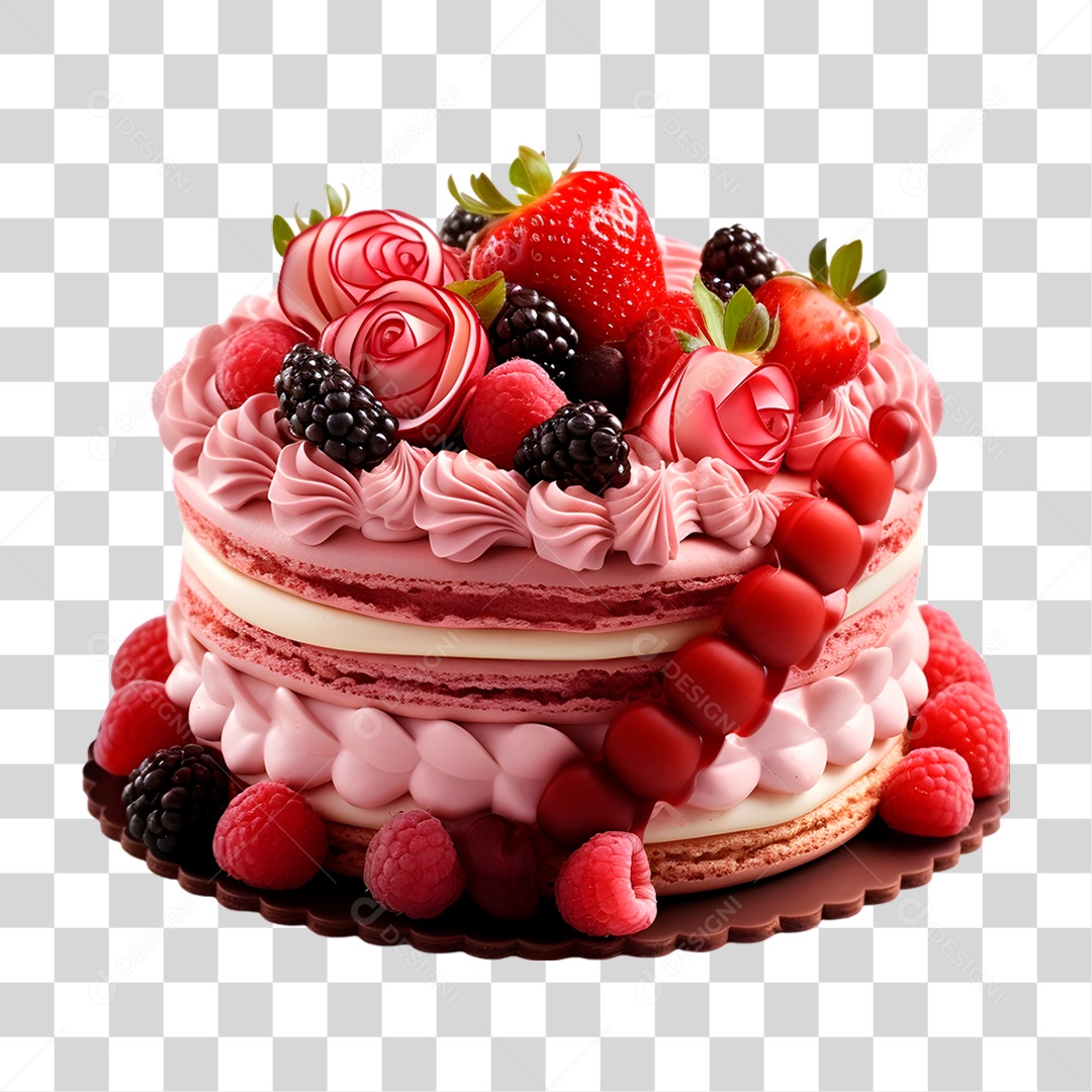 Bolo de Aniversário PNG Transparente