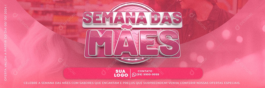 Social Media Banner Semana Das Mães Supermercado PSD Editável