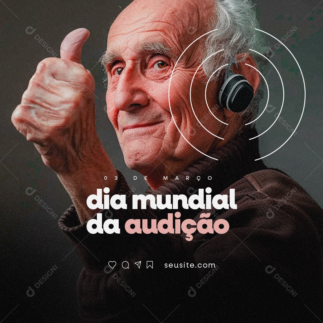 Dia Mundial da Audição 03 De Março Social Media PSD Editável