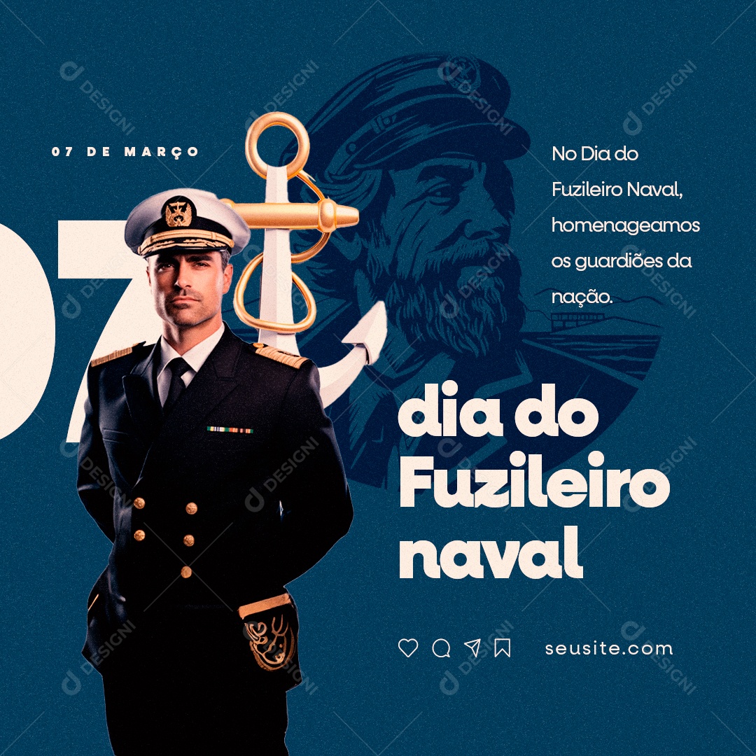Dia do Fuzileiro Naval 07 De Março homenageamos os guardiões da nação Social Media PSD Editável