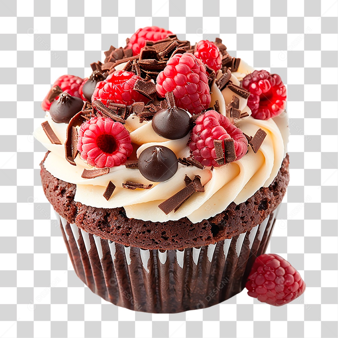 Cupcake de Chocolate PNG Transparente