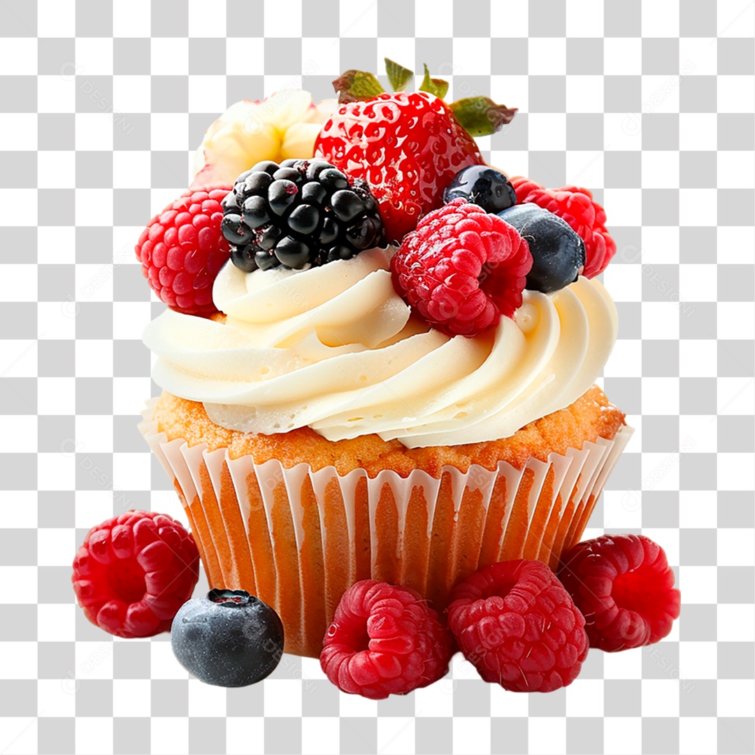 Cupcake de Chocolate PNG Transparente