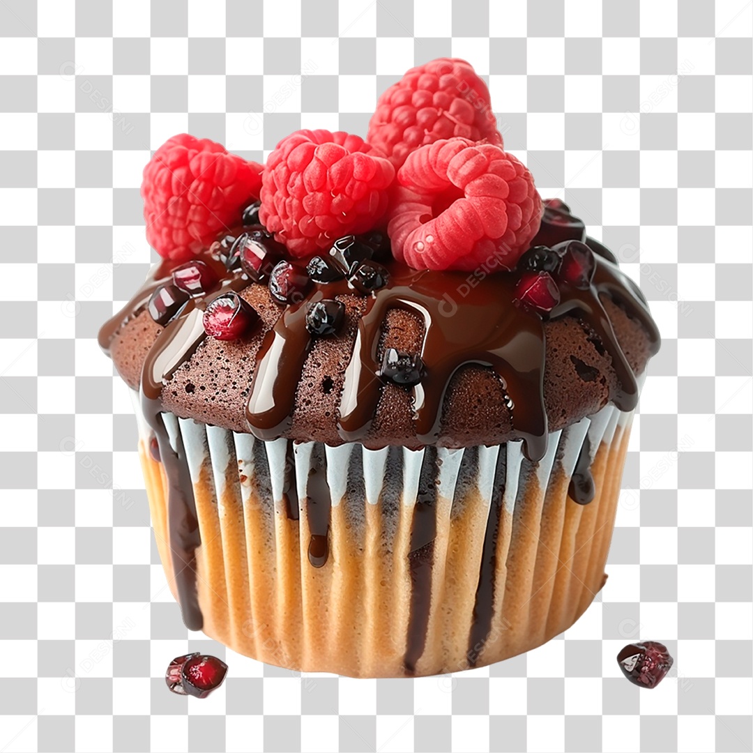 Cupcake de Chocolate PNG Transparente