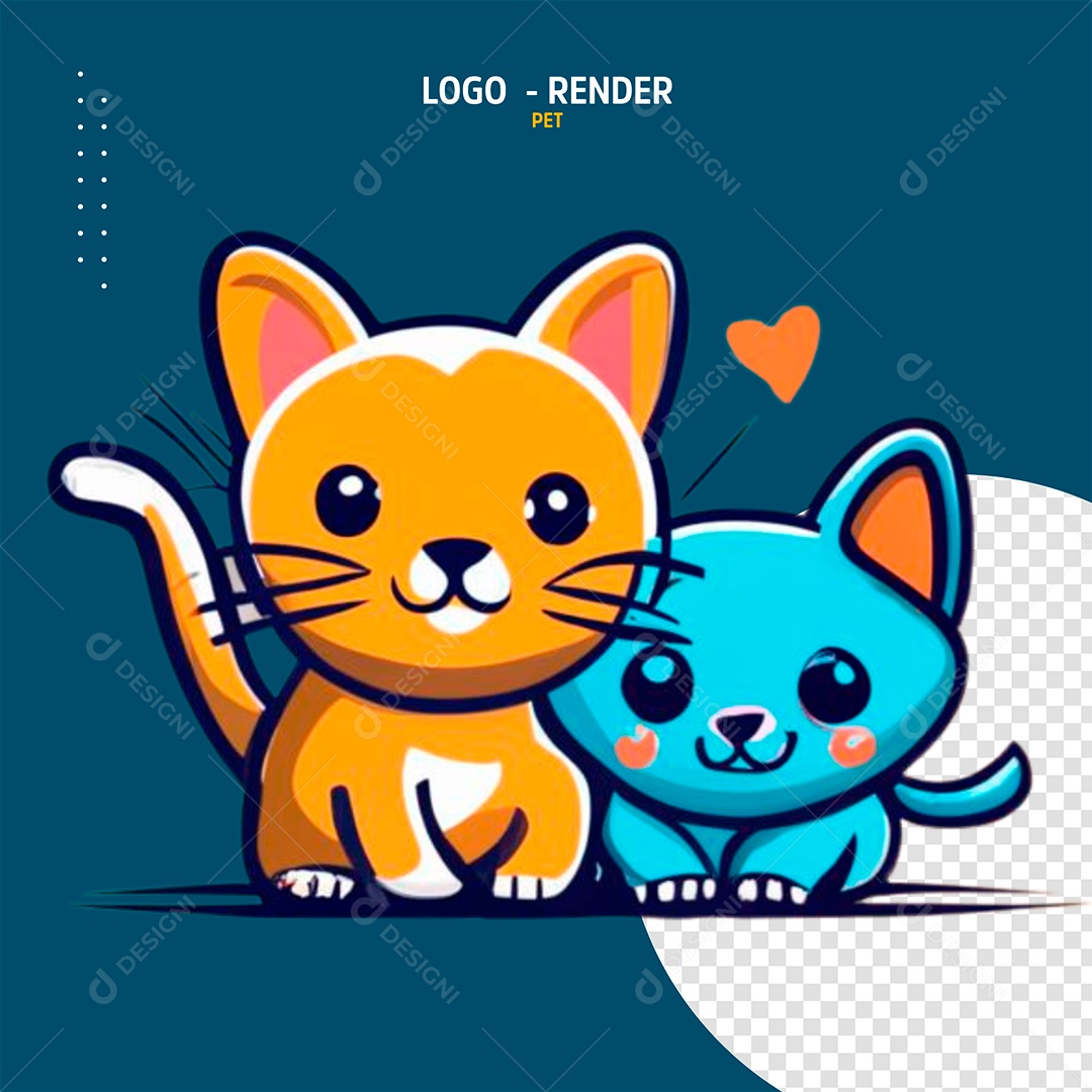 Logo Pet Gatos Para Composição PSD