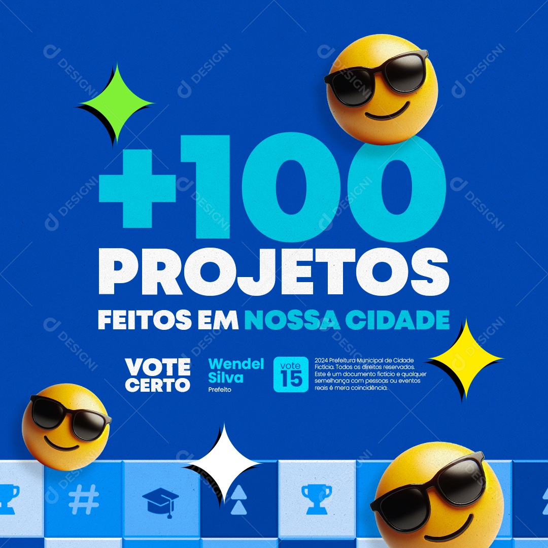 Political Campaign 100 Projects Made in Our City Social Media Editable PSD