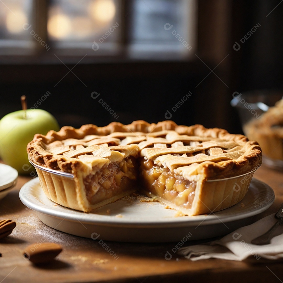 Torta de maça trançada com canela