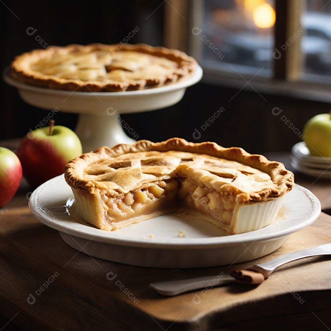 Torta cremosa de maça  com canela