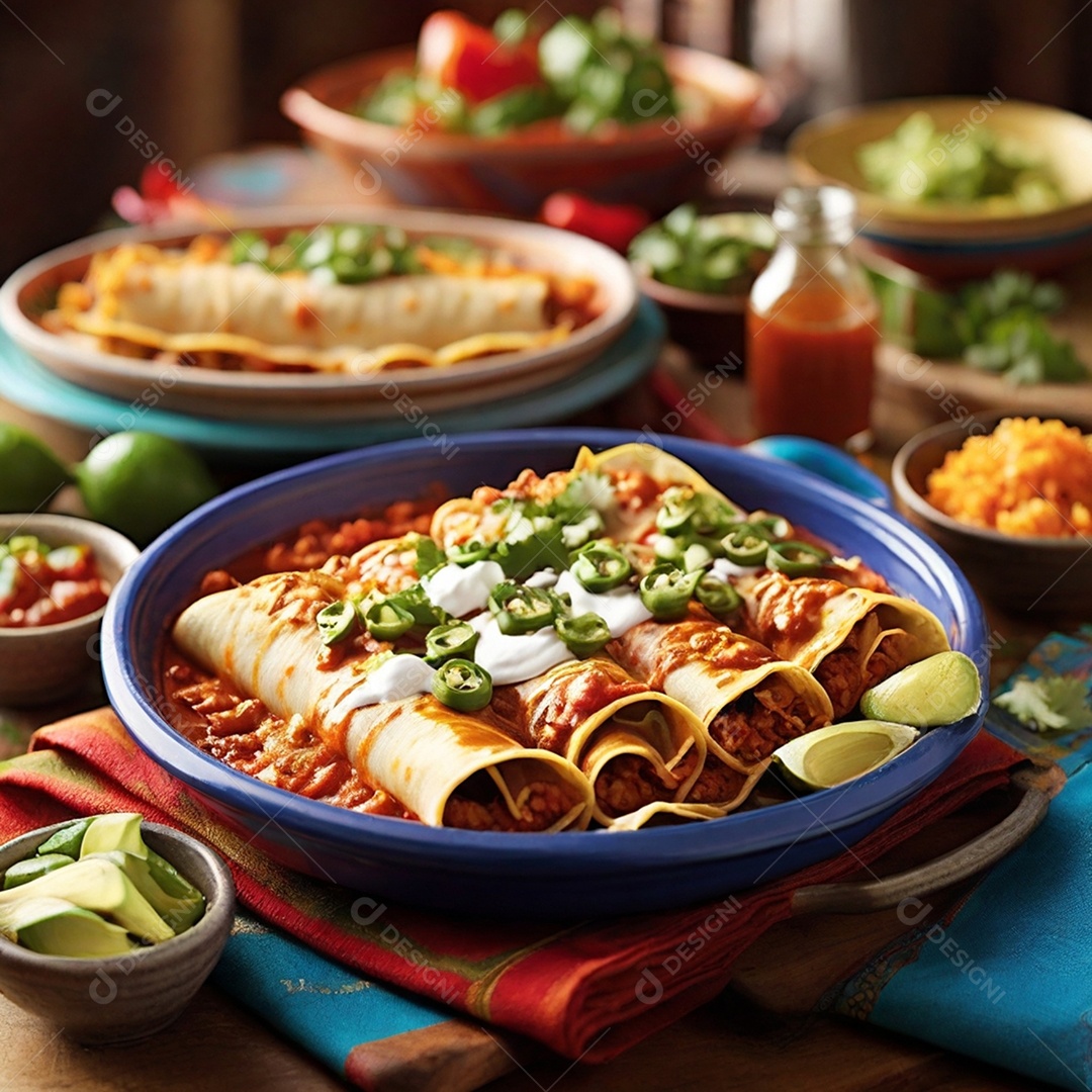 Prato de enchiladas cremosa