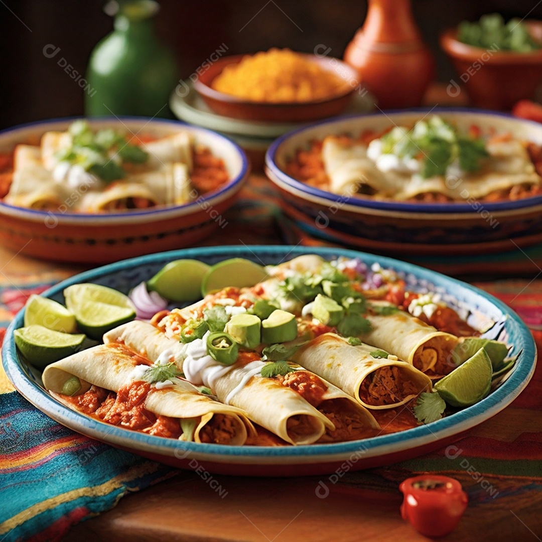 Prato com deliciosas enchiladas