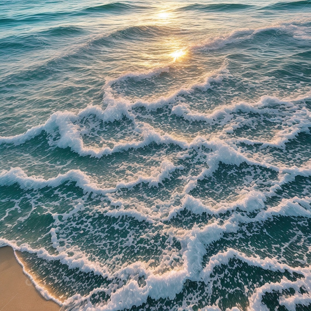 Ondas do mar borbulhantes